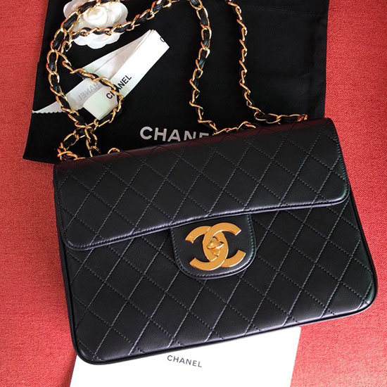 Chanel Lambskin Flap Bag Black A0881
