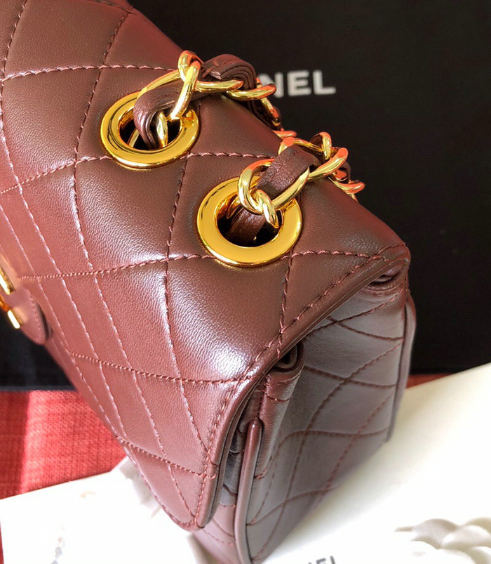 Chanel Lambskin Flap Bag Burgundy A0881