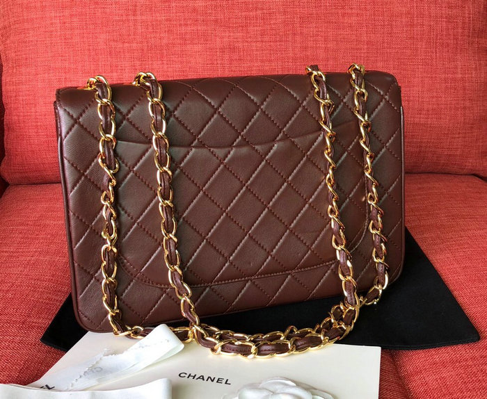 Chanel Lambskin Flap Bag Burgundy A0881