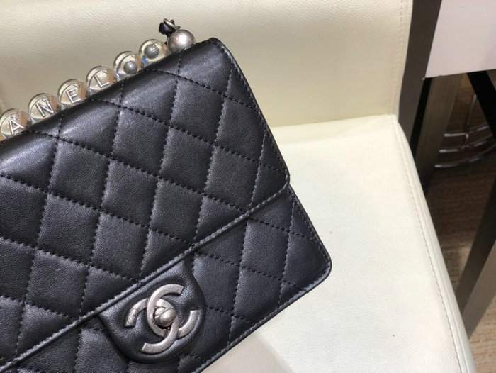 Chanel Goatskin Flap Bag Black AS0585