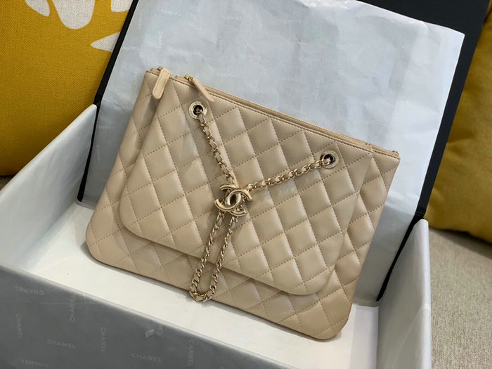 Chanel Lambskin Shoulder Bag Beige A06151