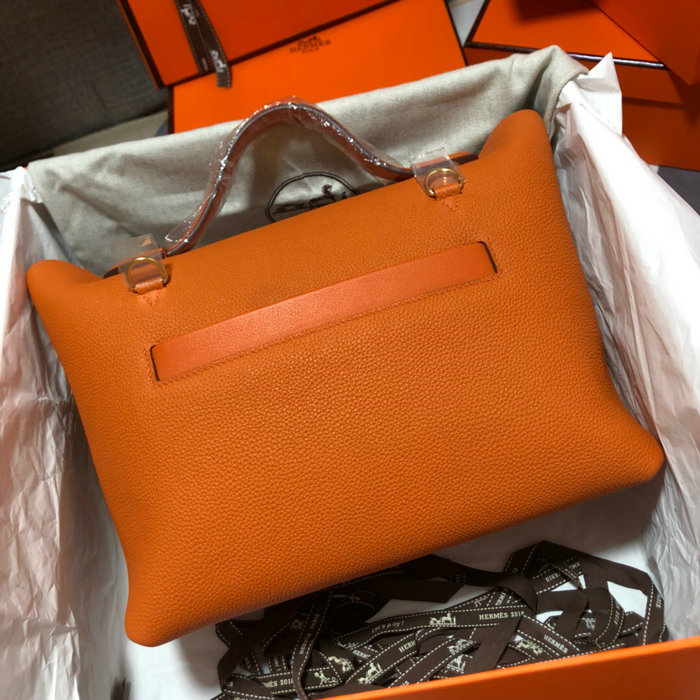 Hermes Kelly 24/24 Togo Leather Bag Orange with Gold Hardware H06131