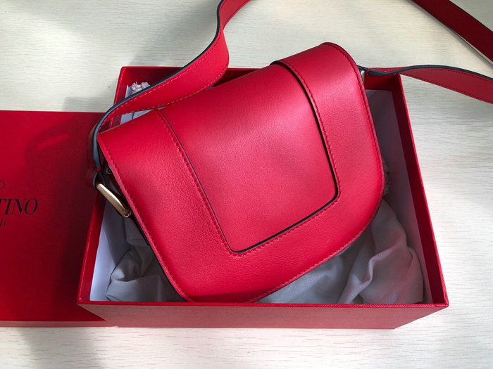 Valentino Small Supervee Calfskin Crossbody Bag Red V07192