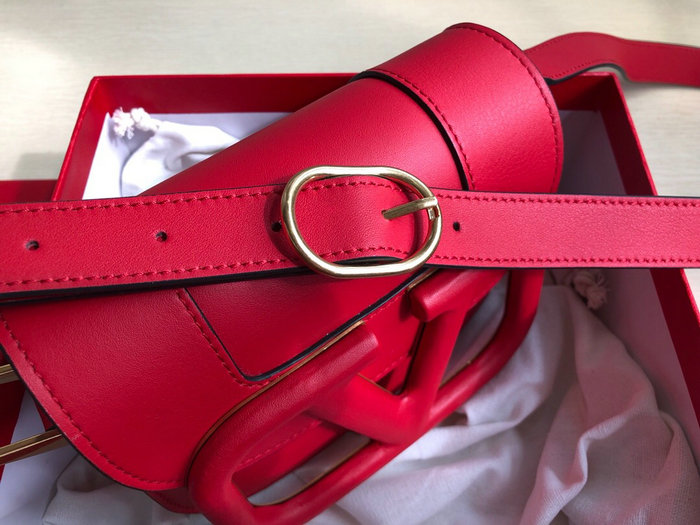 Valentino Small Supervee Calfskin Crossbody Bag Red V07192