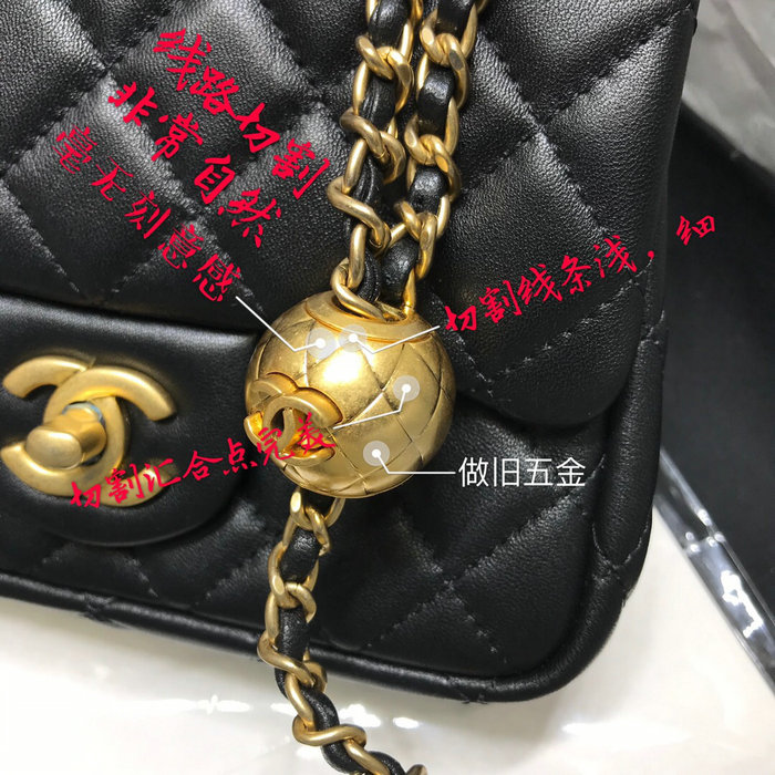 Chanel Lambskin Flap Bag Black AS1786