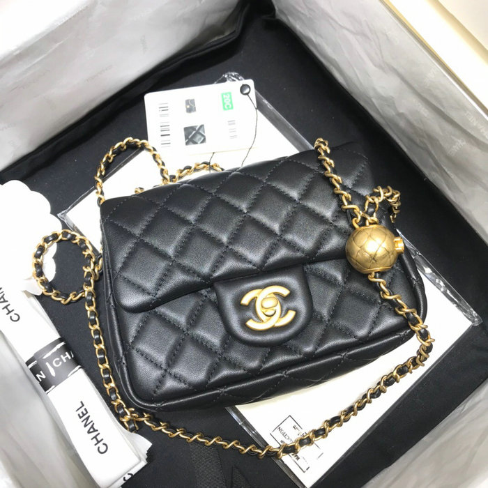 Chanel Lambskin Flap Bag Black AS1786