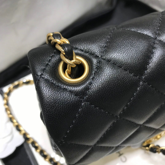 Chanel Lambskin Flap Bag Black AS1786