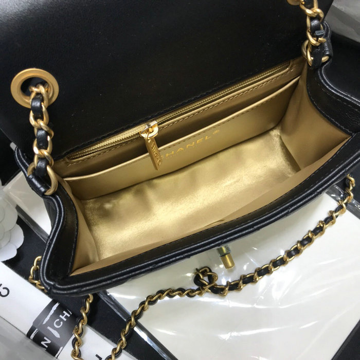 Chanel Lambskin Flap Bag Black AS1786