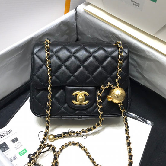 Chanel Lambskin Flap Bag Black AS1786
