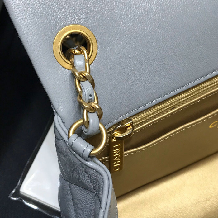 Chanel Lambskin Flap Bag Grey AS1786