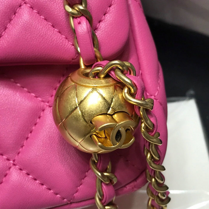 Chanel Lambskin Flap Bag Pink AS1786