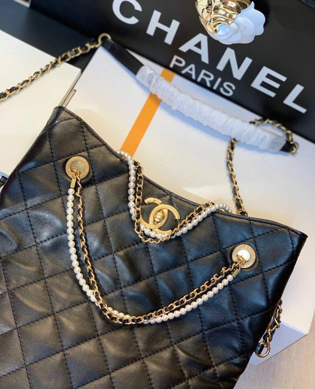 Chanel Calfskin Shoulder Bag Black A13108