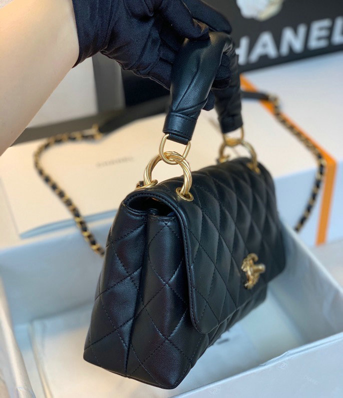 Chanel Lambskin Flap Bag Black A13106