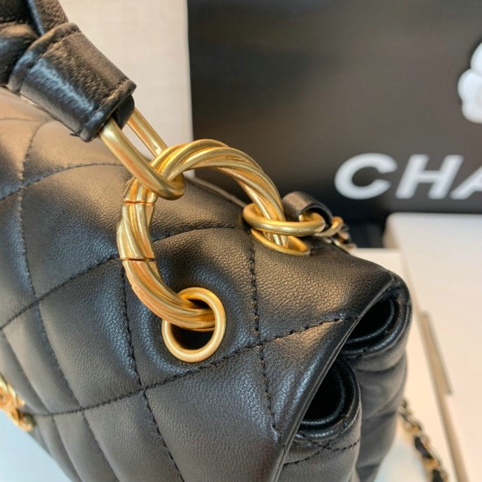 Chanel Lambskin Flap Bag Black A13106