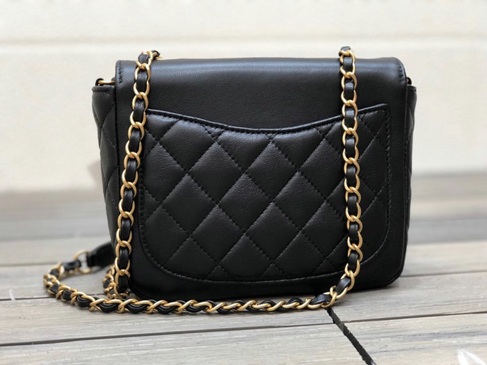 Chanel Lambskin Flap Bag Black AS1881