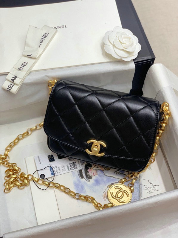 Chanel Lambskin Small Flap Bag Black AS2189