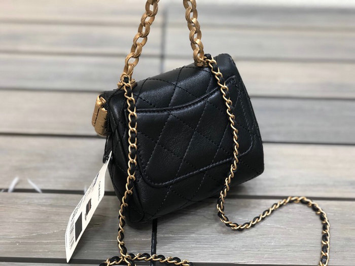 Chanel Lambskin Small Kiss-Lock Bag Black AS1885