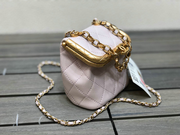 Chanel Lambskin Small Kiss-Lock Bag Pink AS1885