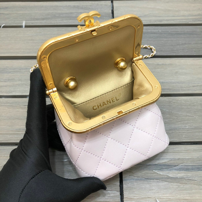 Chanel Lambskin Small Kiss-Lock Bag Pink AS1885