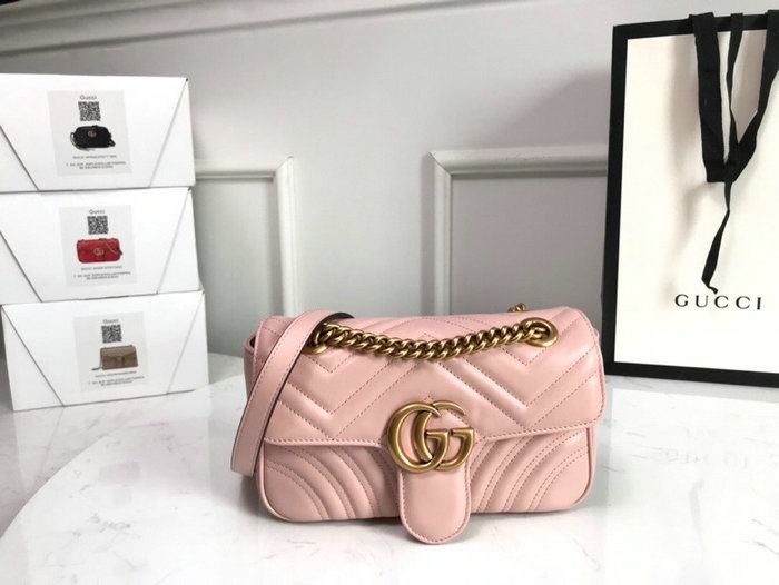 Gucci GG Marmont Matelasse Mini Bag Pink 446744