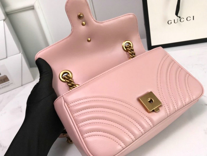 Gucci GG Marmont Matelasse Mini Bag Pink 446744