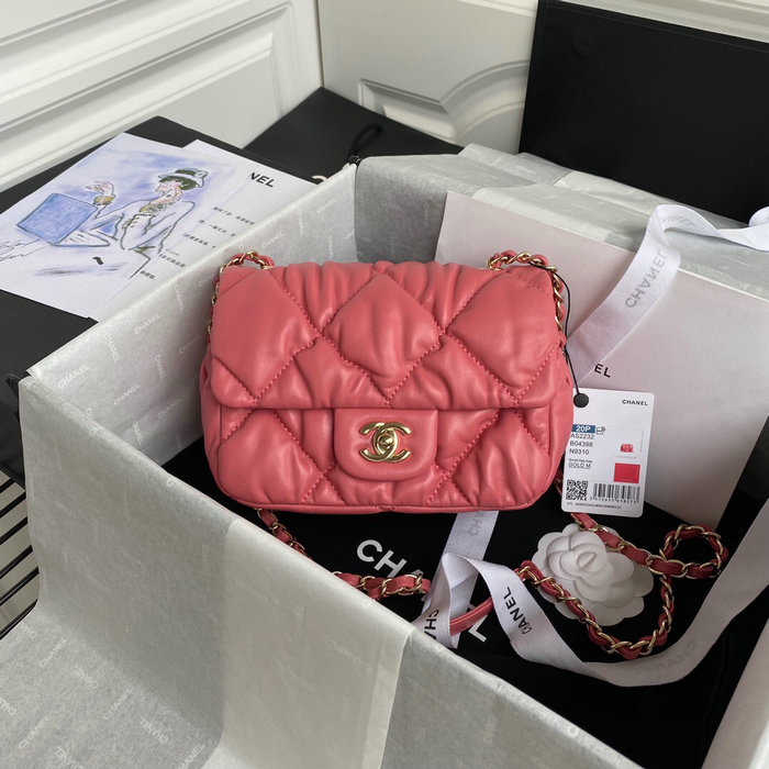 Chanel Leather Small Flap Bag Pink AS2232