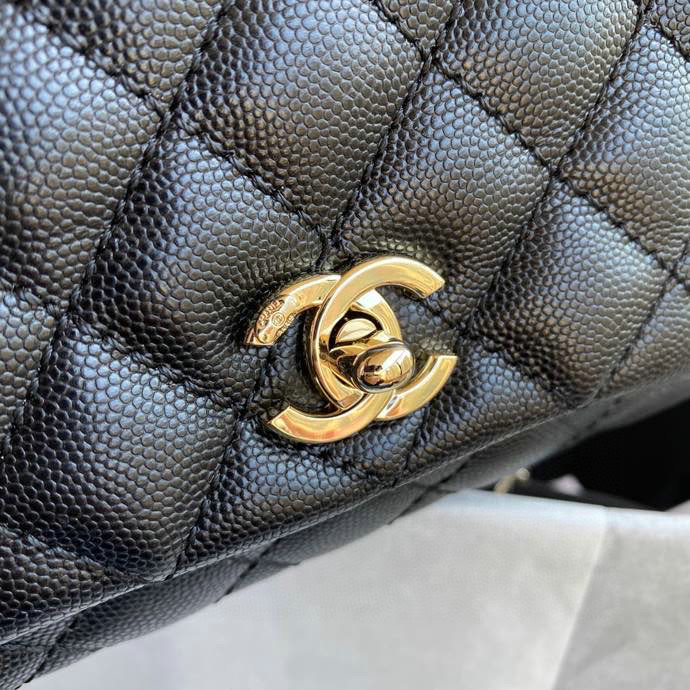 Chanel Mini Flap Bag with Top Handle Black AS22151