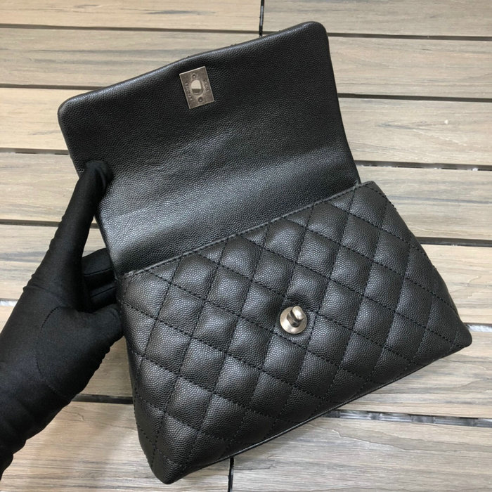 Chanel Small Flap Bag with Top Handle Black A929901