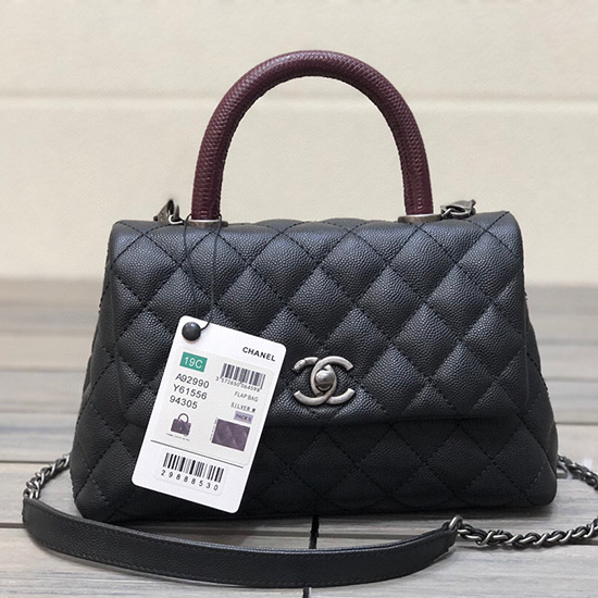 Chanel Small Flap Bag with Top Handle Black A929901