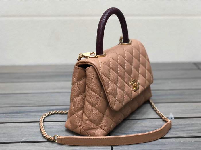 Chanel Small Flap Bag with Top Handle Camel A92990