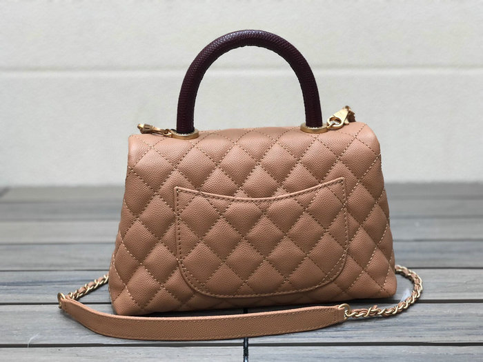 Chanel Small Flap Bag with Top Handle Camel A92990