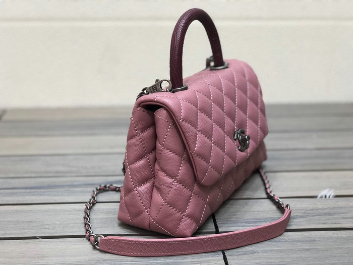 Chanel Small Flap Bag with Top Handle Pink A92990