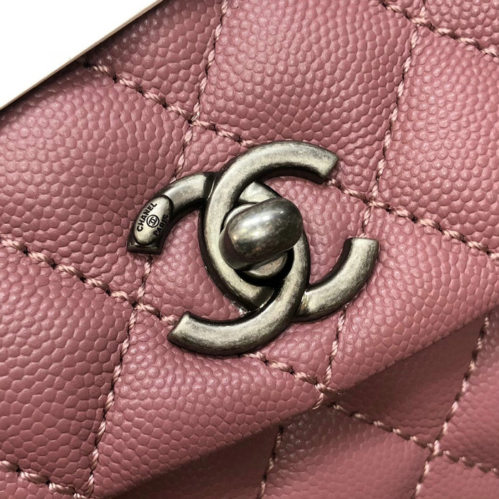 Chanel Small Flap Bag with Top Handle Pink A92990