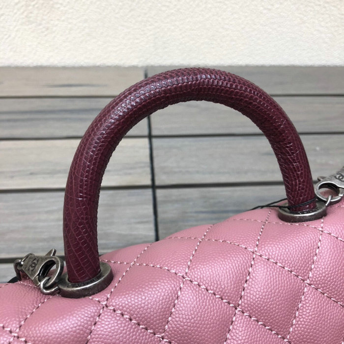 Chanel Small Flap Bag with Top Handle Pink A92990