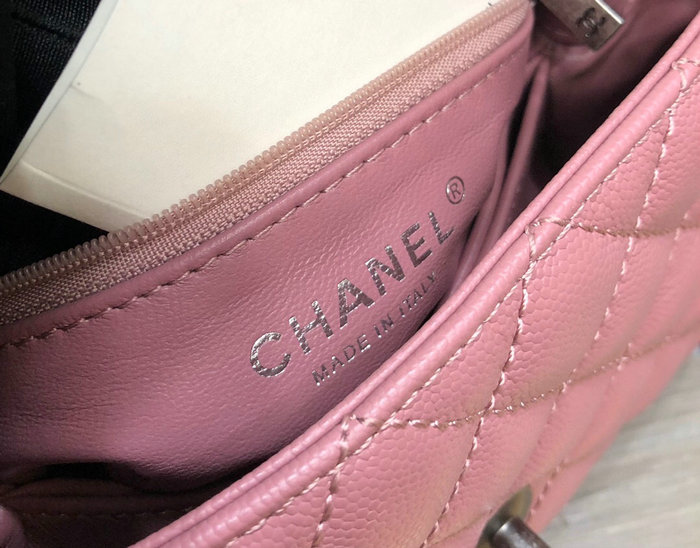 Chanel Small Flap Bag with Top Handle Pink A92990