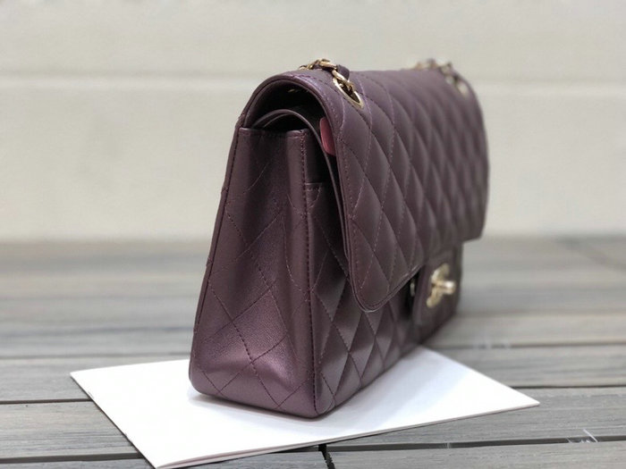 Classic Chanel Lambskin Medium Flap Bag Purple CF1112