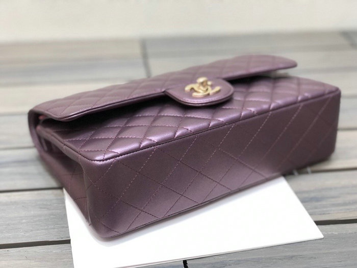 Classic Chanel Lambskin Medium Flap Bag Purple CF1112