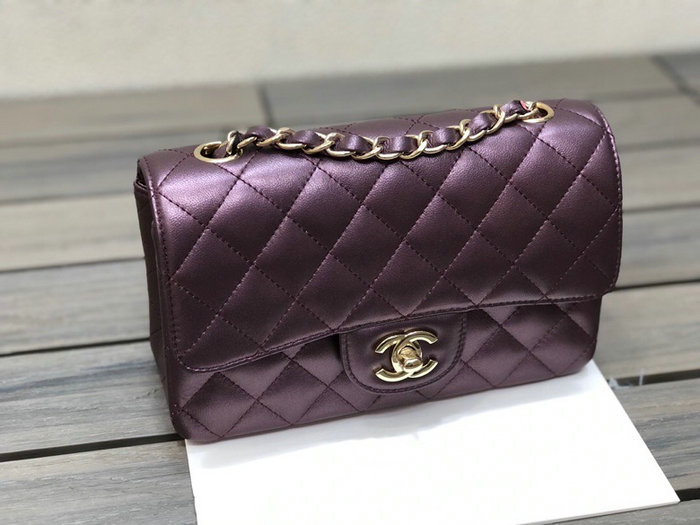 Classic Chanel Lambskin Small Flap Bag Purple CF1116