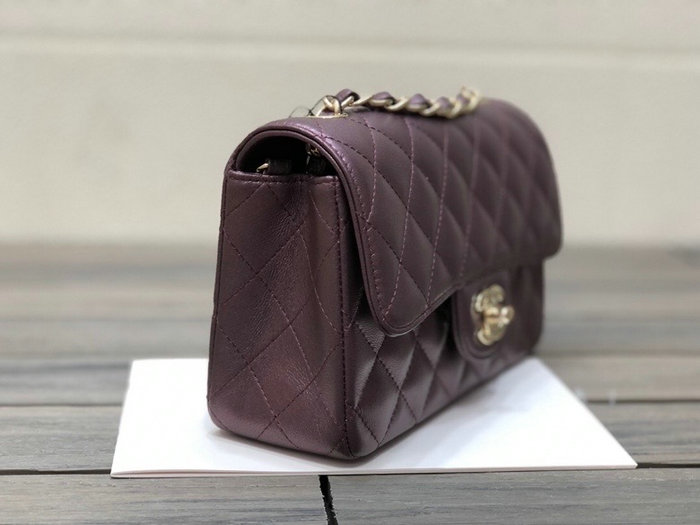 Classic Chanel Lambskin Small Flap Bag Purple CF1116