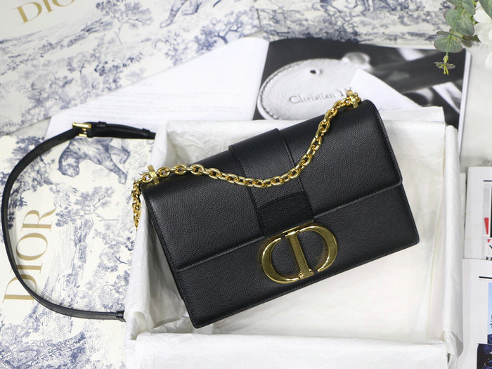 Dior Grained Calfskin 30 Montaigne Chain Bag Black M9208