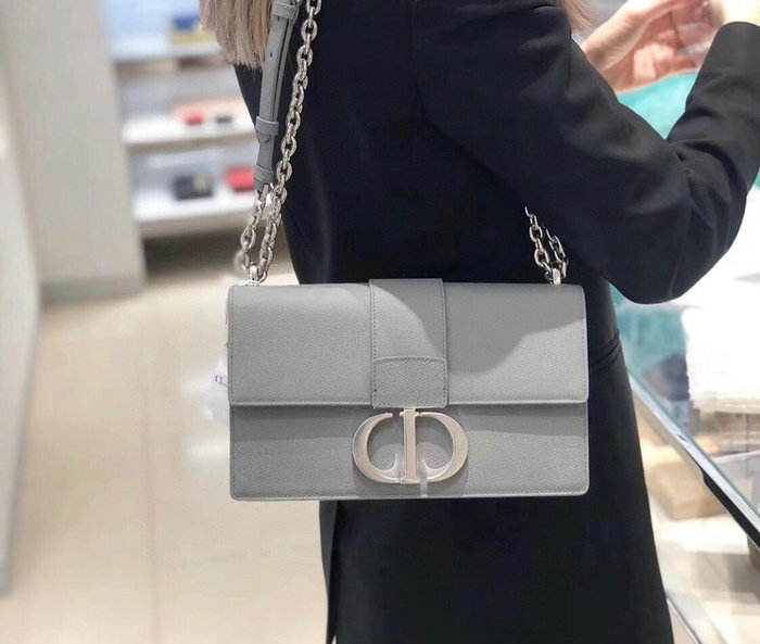 Dior Grained Calfskin 30 Montaigne Chain Bag Grey M9208