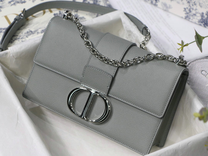 Dior Grained Calfskin 30 Montaigne Chain Bag Grey M9208