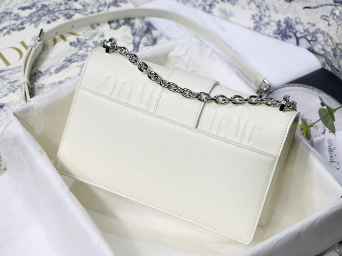 Dior Grained Calfskin 30 Montaigne Chain Bag White M9208