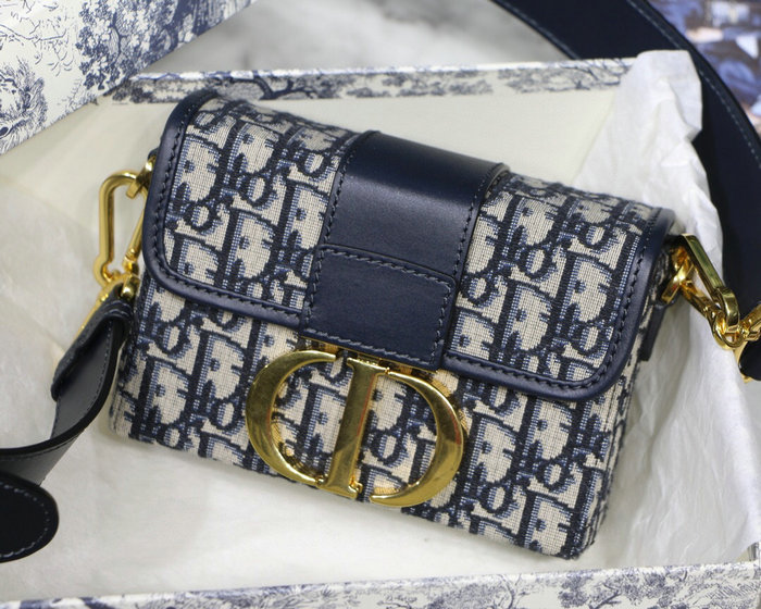 Dior Oblique Jacquard 30 Montaigne Box Bag Blue M9032