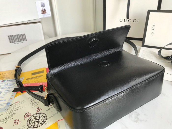 Gucci Horsebit 1955 Leather Small Shoulder Bag Black 645454