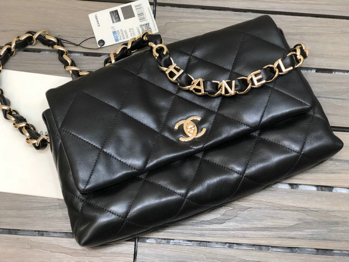 Chanel Lambskin Flap Bag Black AS2300