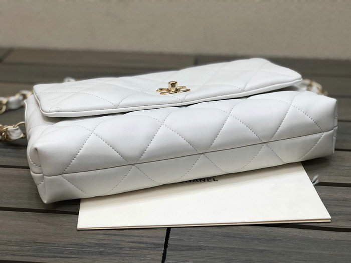 Chanel Lambskin Flap Bag White AS2300