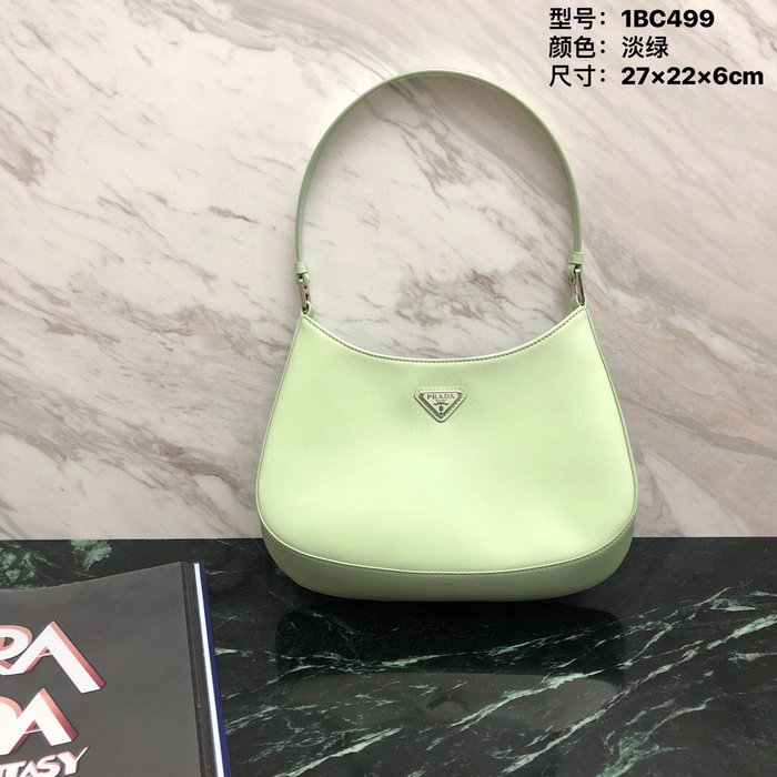 Prada Cleo Brushed Leather Shoulder Bag Light Green 1BC499