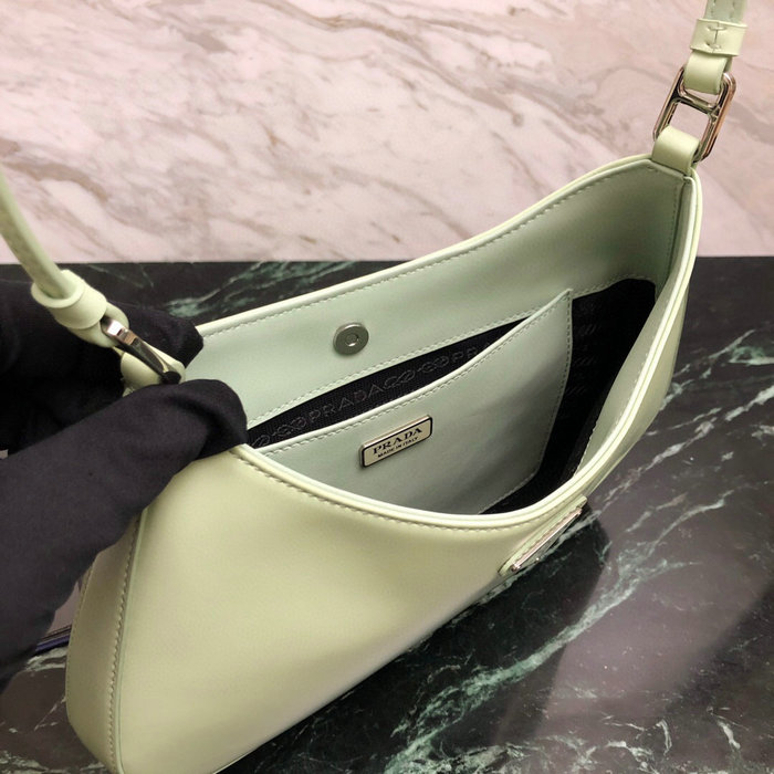 Prada Cleo Brushed Leather Shoulder Bag Light Green 1BC499