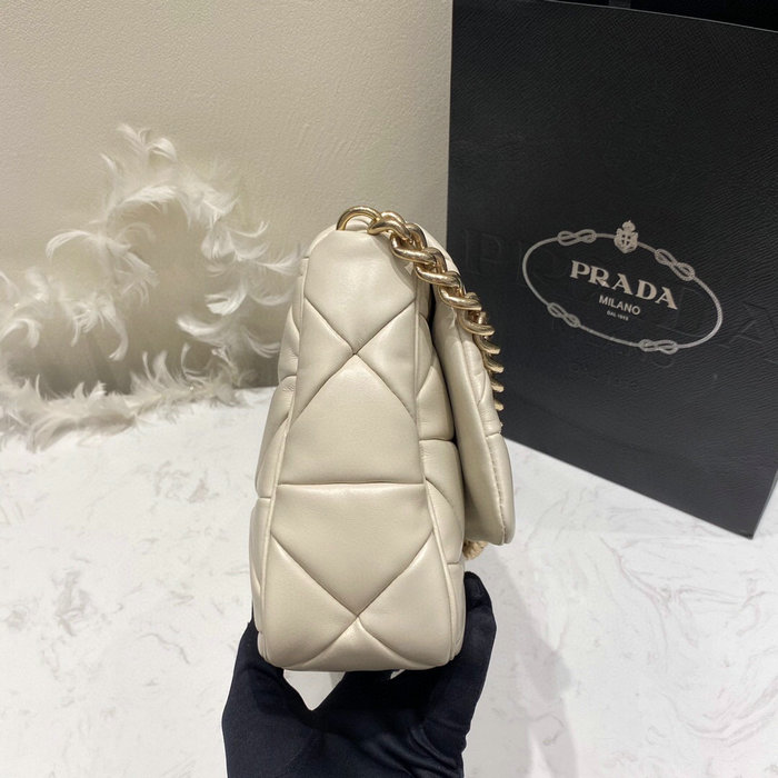 Prada System Nappa Leather Patchwork Bag White 1BD291